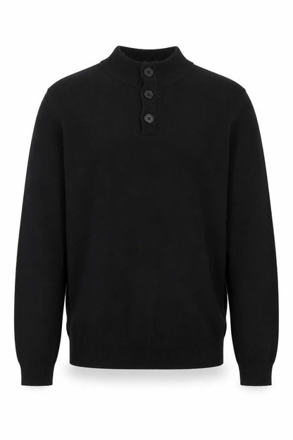Mens UK Size 2XL Kensington Eastside Black Henley Jumper