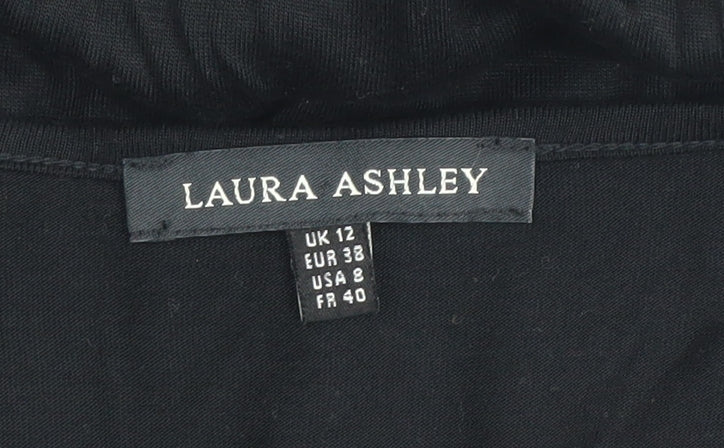 Womens UK Size 12 Laura Ashley Black  Blouse