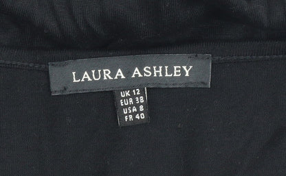 Womens UK Size 12 Laura Ashley Black  Blouse