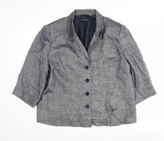 Windsmoor Women's Grey Blazer Size 18 Herringbone Pattern