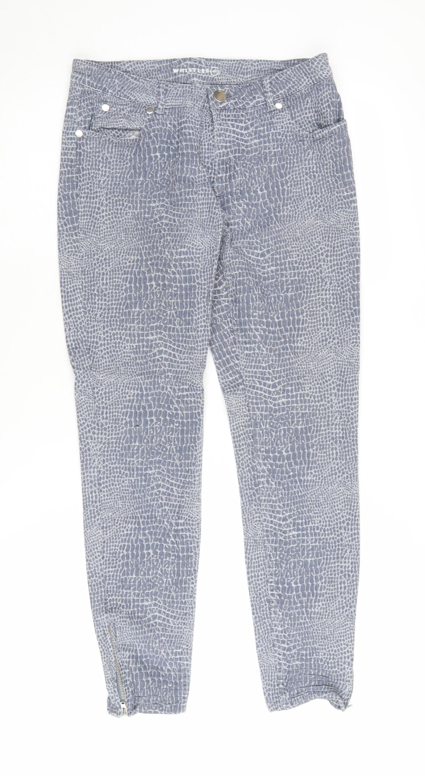 Womens UK Size 10-12 Whistles Slim Fit Ankle Blue Jeans