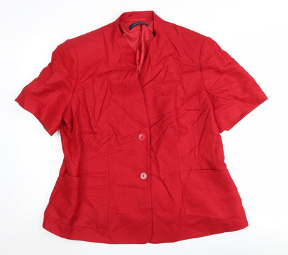 Windsmoor Women's Red Linen Silk Suit Jacket, Size 18