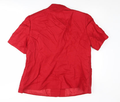 Windsmoor Women's Red Linen Silk Suit Jacket, Size 18