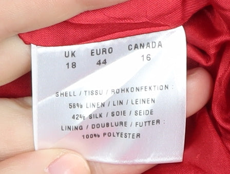 Windsmoor Women's Red Linen Silk Suit Jacket, Size 18