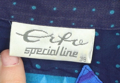 Womens UK Size 10 Erfo Blue Basic Button-Up