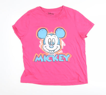 Womens UK Size M Disney Pink  T-Shirt