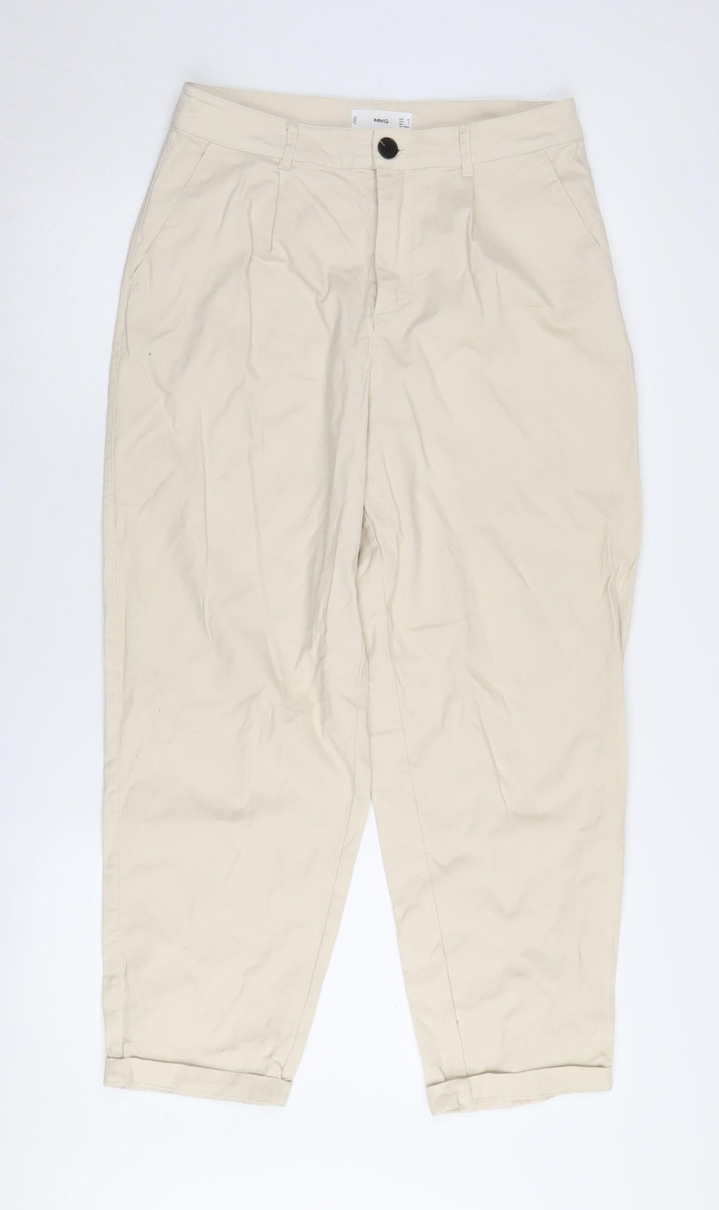 Womens UK Size 12 MNG Regular Fit  Beige Trousers