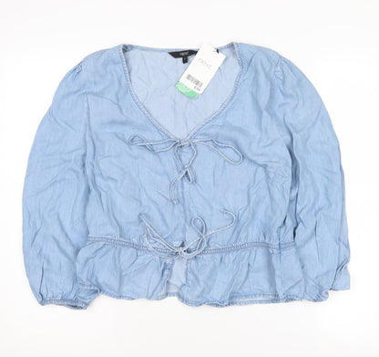 Womens UK Size 12 NEXT Blue Tunic Blouse