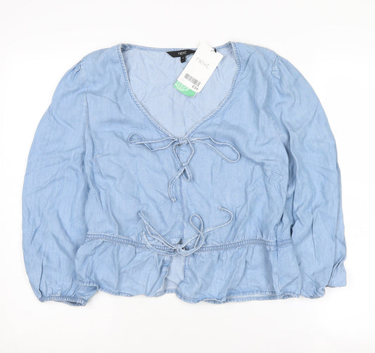 Womens UK Size 12 NEXT Blue Tunic Blouse