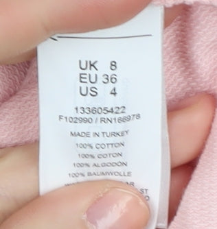 Miss Selfridge Women's Pink Cropped Polo Top, Size 8