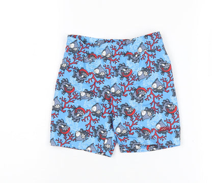 Zoggs Boys Blue Fish Print Swim Shorts 2 Years Quick Dry