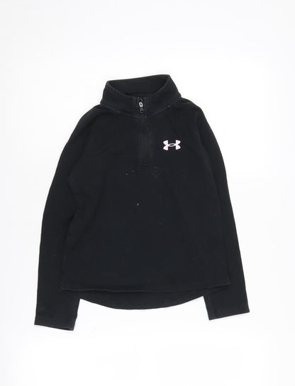 Under Armour Girls Black Long Sleeve Pullover 6-7 Years