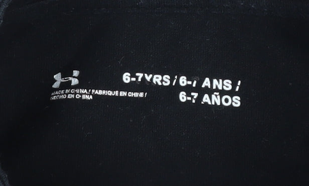 Under Armour Girls Black Long Sleeve Pullover 6-7 Years