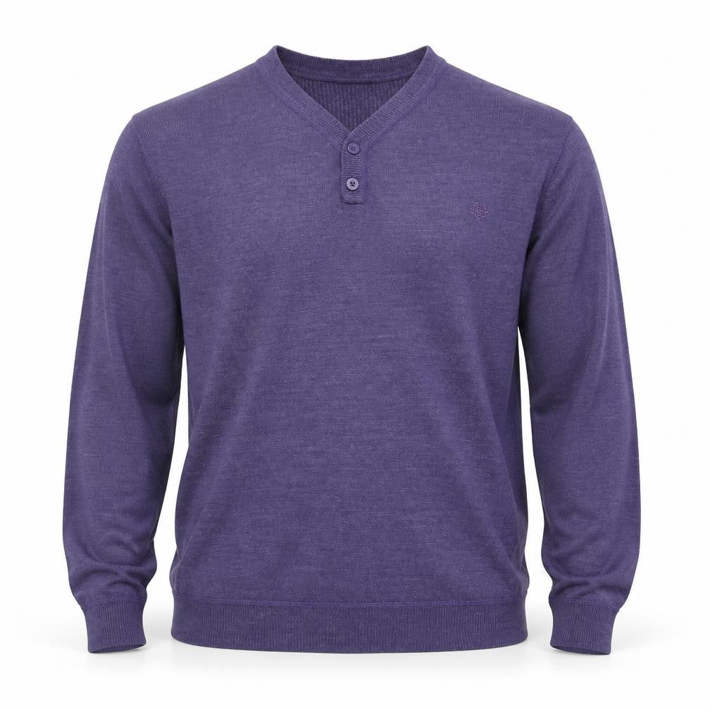 Mens UK Size M Red Herring Purple Henley Jumper