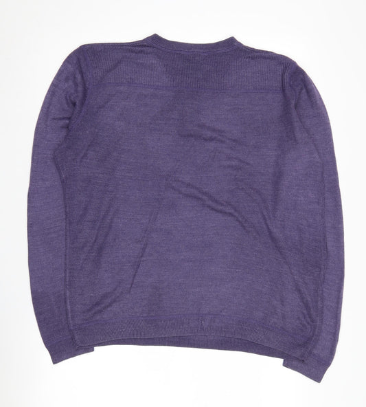 Red Herring Men’s Purple Henley Jumper Medium