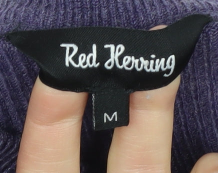 Red Herring Men’s Purple Henley Jumper Medium