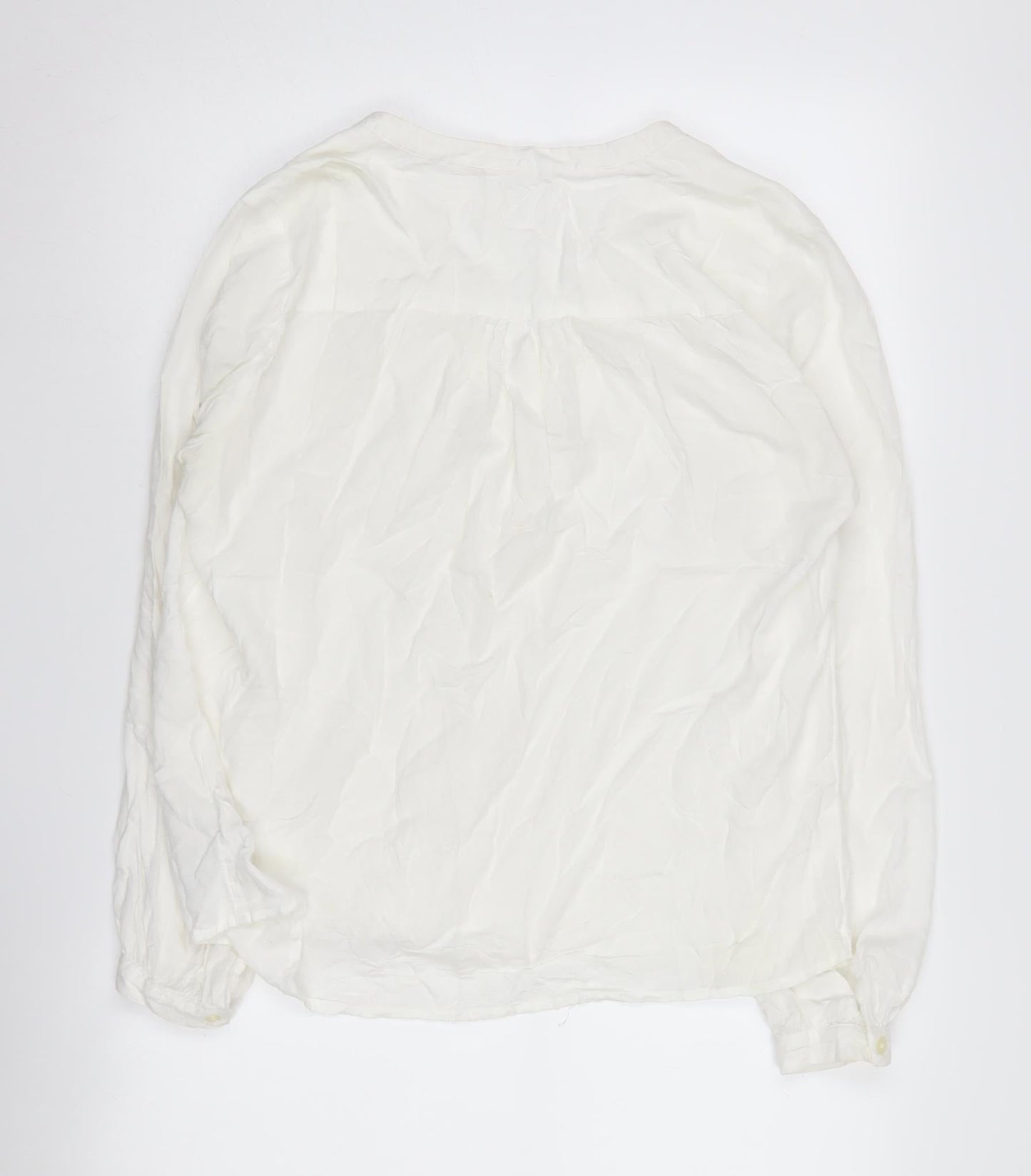 GAP Women's White Button-Up Blouse, Size M, Classic Style