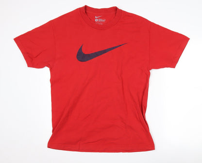 Nike Men's Red Relaxed Fit Cotton T-Shirt - Size L