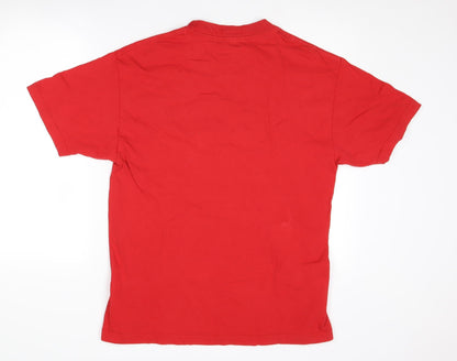 Nike Men's Red Relaxed Fit Cotton T-Shirt - Size L