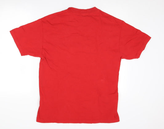 Nike Men's Red Relaxed Fit Cotton T-Shirt - Size L