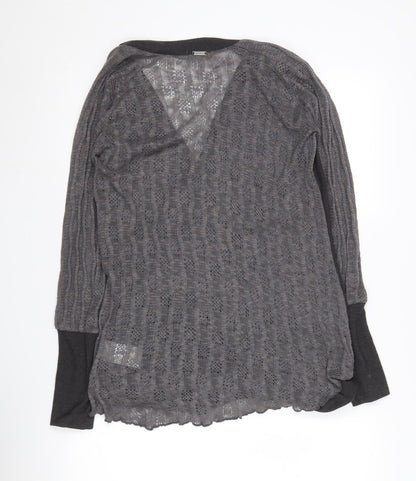 Crafted Women's Black Wrap Jumper, Size 12, V-Neck