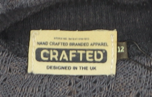 Crafted Women's Black Wrap Jumper, Size 12, V-Neck