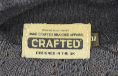 Crafted Women's Black Wrap Jumper, Size 12, V-Neck