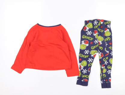 The Grinch Christmas Pyjama Set Red 18-24 Months Unisex
