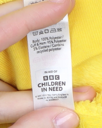 George Girls Yellow Fleece Pyjama Top, 2 Years, Lightweight