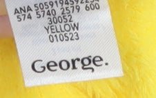 George Girls Yellow Fleece Pyjama Top, 2 Years, Lightweight