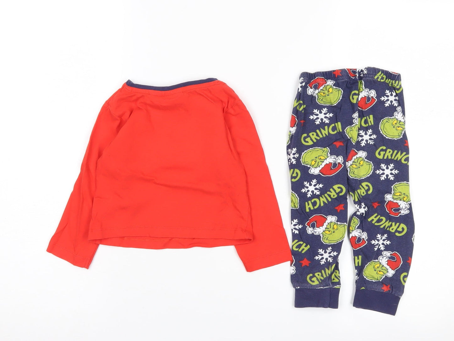 Unisex Grinch Christmas Pyjama Set, Red, 18-24 Months