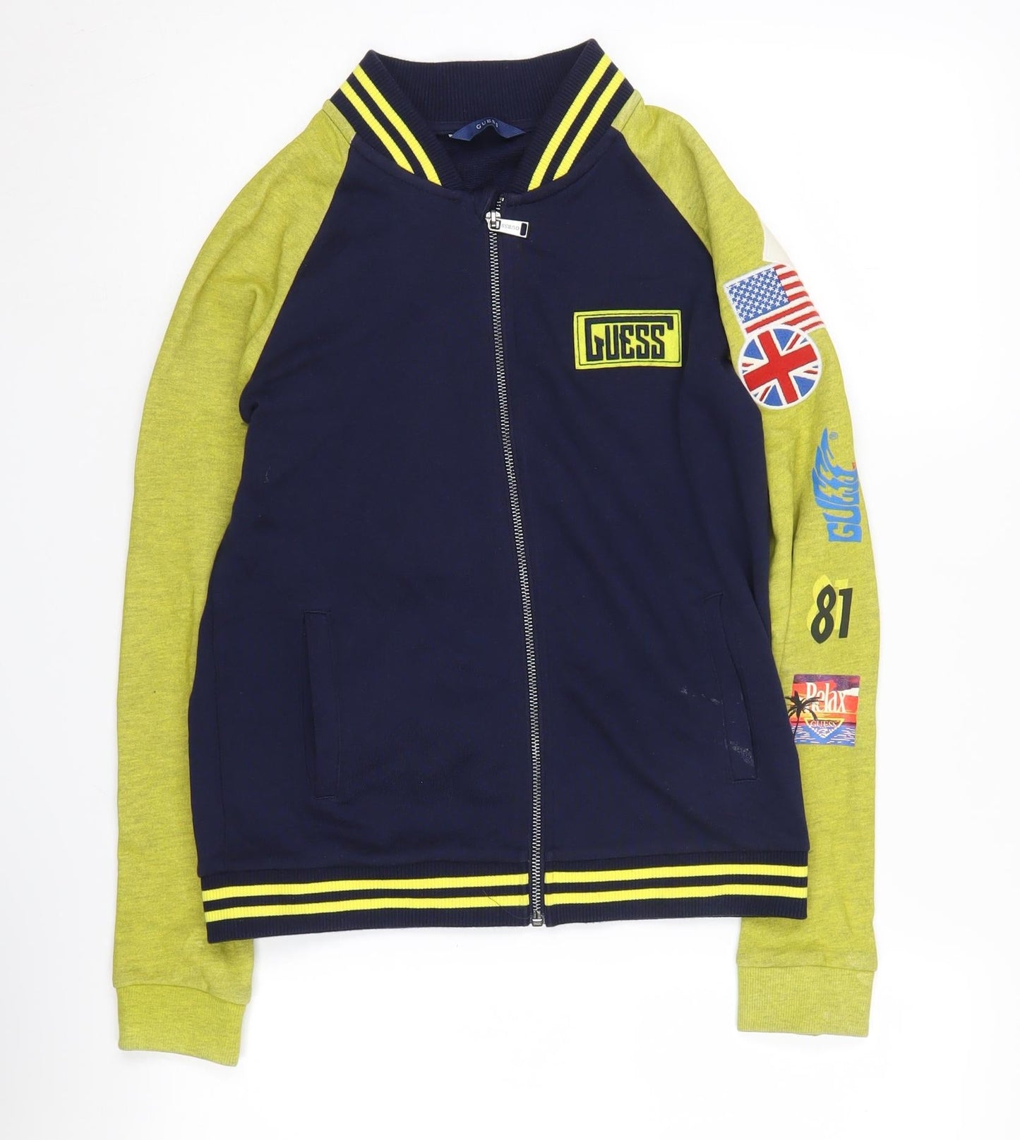 Guess Boys Blue Varsity Jacket Size 12 Spring Autumn