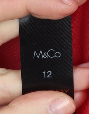 M&Co Women's Red Pea Coat Size 12