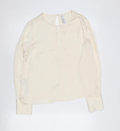 Womens UK Size 6 MNG Ivory Basic Blouse