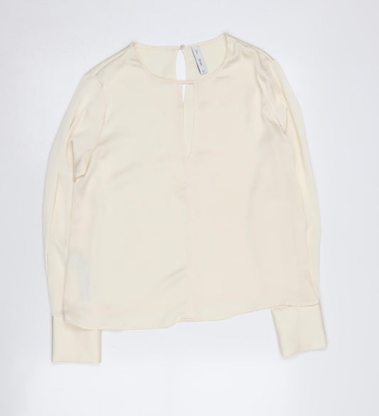 Womens UK Size 6 MNG Ivory Basic Blouse
