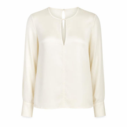Womens UK Size 6 MNG Ivory Basic Blouse