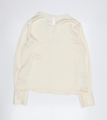 Womens UK Size 6 MNG Ivory Basic Blouse