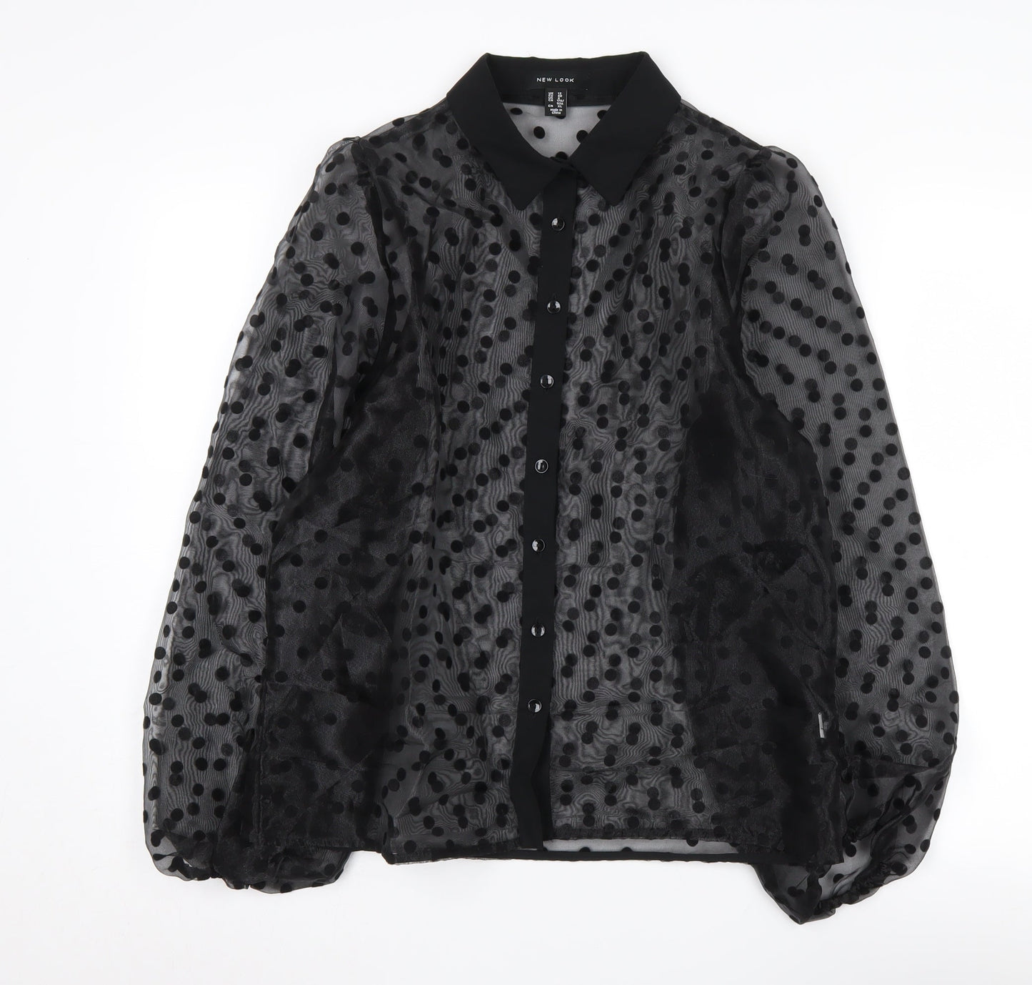 Womens UK Size 12 New Look Black Basic Blouse