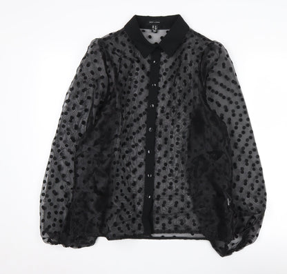 Womens UK Size 12 New Look Black Basic Blouse