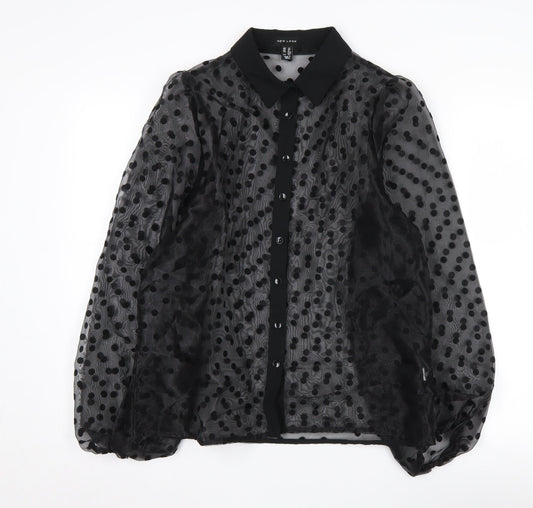 Womens UK Size 12 New Look Black Basic Blouse