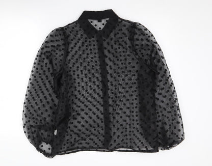 Womens UK Size 12 New Look Black Basic Blouse