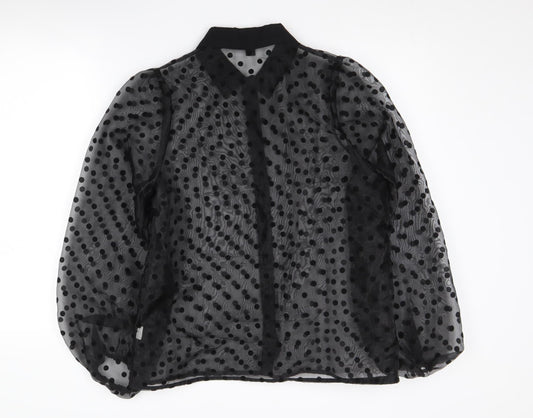 Womens UK Size 12 New Look Black Basic Blouse