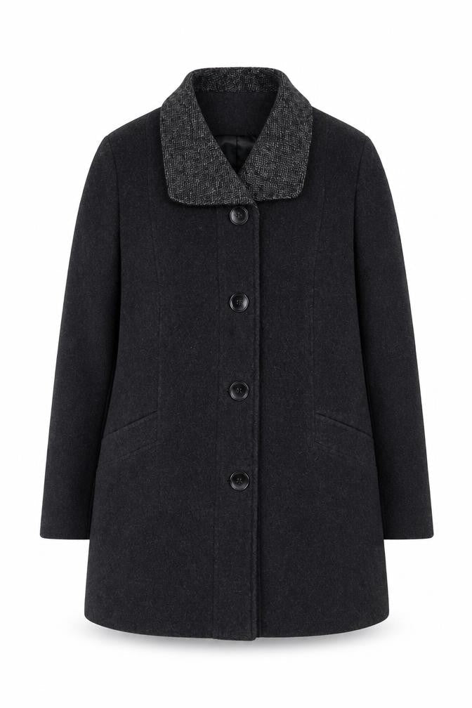 Womens UK Size 18 Eastex Black Overcoat
