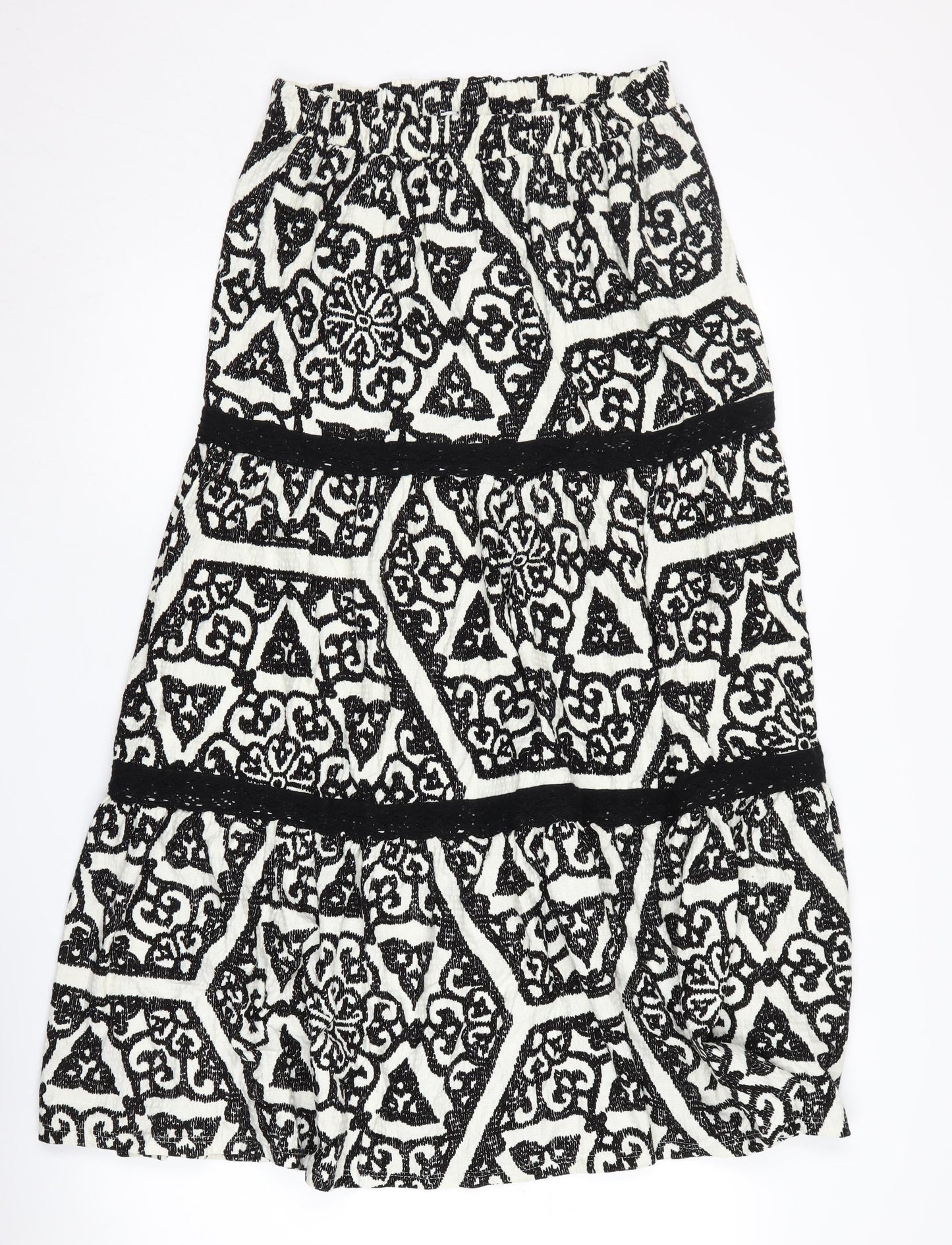 Next Women's Black Midi Pleated Skirt Size 12