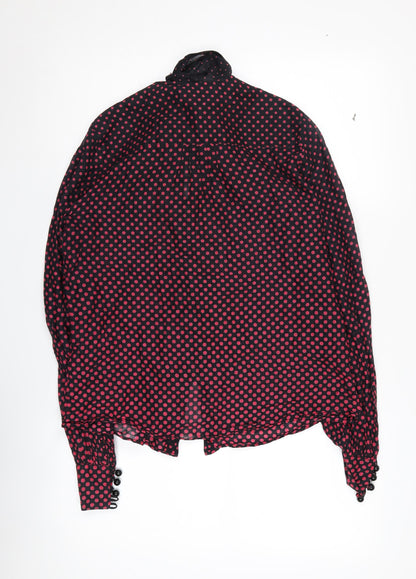Jaeger Women's Red Polka Dot Blouse, Size 10, Cotton