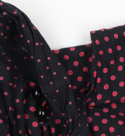 Jaeger Women's Red Polka Dot Blouse, Size 10, Cotton