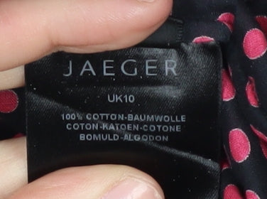 Jaeger Women's Red Polka Dot Blouse, Size 10, Cotton