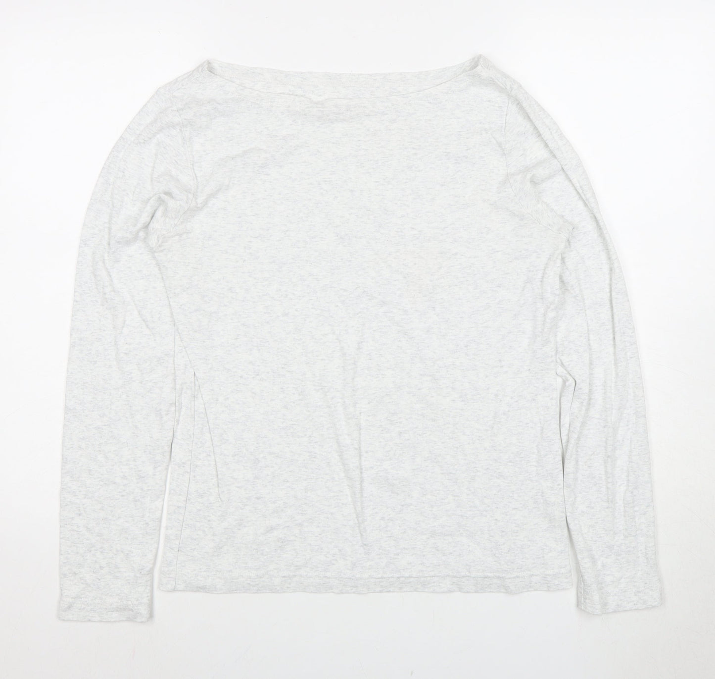 GAP Women White Basic Long Sleeve T-Shirt - L