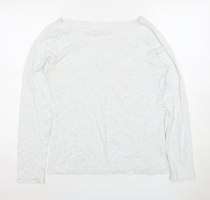 GAP Women White Basic Long Sleeve T-Shirt - L