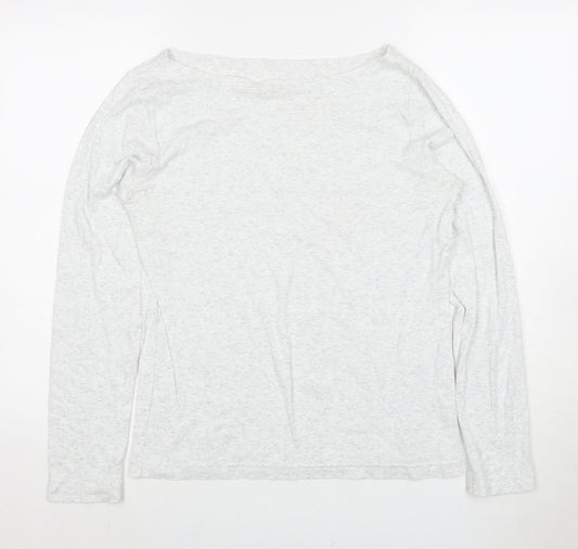 GAP Women White Basic Long Sleeve T-Shirt - L